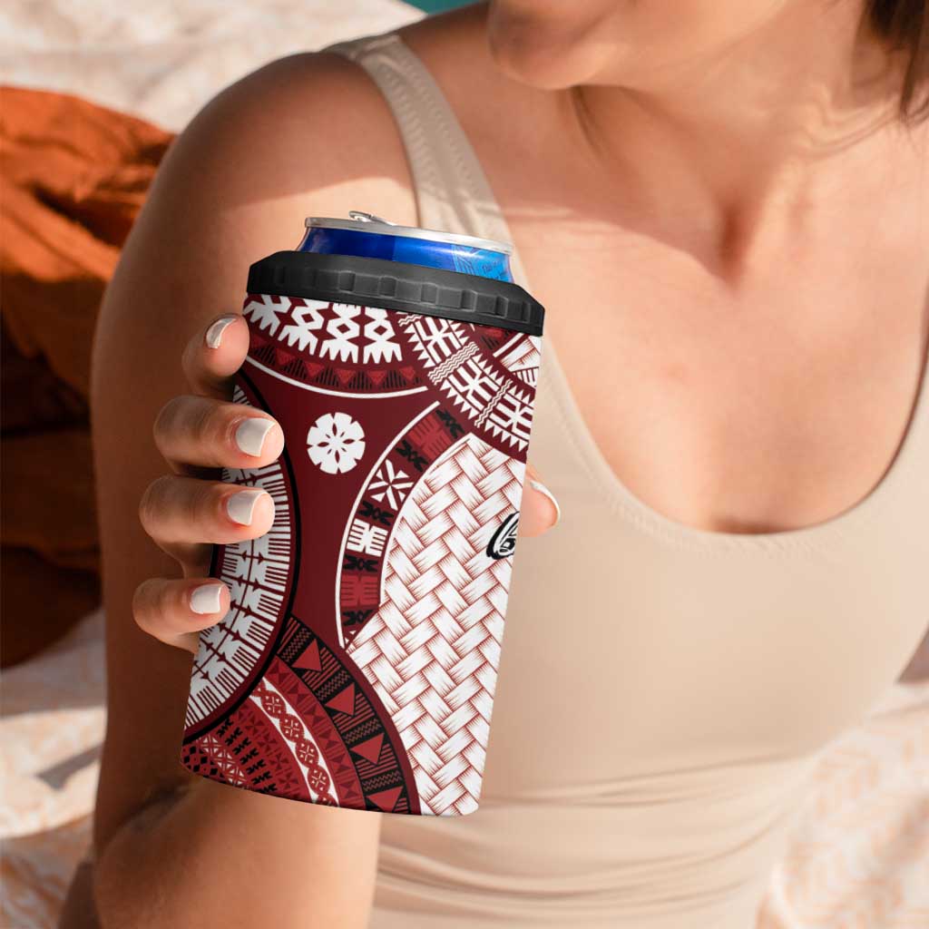 Bula Fiji Vintage 4 in 1 Can Cooler Tumbler Scarlet Masi Motifs