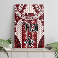 Bula Fiji Vintage Canvas Wall Art Scarlet Masi Motifs