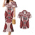 Bula Fiji Vintage Couples Matching Mermaid Dress and Hawaiian Shirt Scarlet Masi Motifs