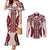 Bula Fiji Vintage Couples Matching Mermaid Dress and Long Sleeve Button Shirt Scarlet Masi Motifs
