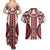 Bula Fiji Vintage Couples Matching Summer Maxi Dress and Hawaiian Shirt Scarlet Masi Motifs