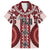 Bula Fiji Vintage Family Matching Long Sleeve Bodycon Dress and Hawaiian Shirt Scarlet Masi Motifs