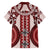 Bula Fiji Vintage Family Matching Off The Shoulder Long Sleeve Dress and Hawaiian Shirt Scarlet Masi Motifs