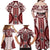 Bula Fiji Vintage Family Matching Off Shoulder Maxi Dress and Hawaiian Shirt Scarlet Masi Motifs