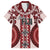 Bula Fiji Vintage Family Matching Short Sleeve Bodycon Dress and Hawaiian Shirt Scarlet Masi Motifs