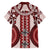 Bula Fiji Vintage Family Matching Short Sleeve Bodycon Dress and Hawaiian Shirt Scarlet Masi Motifs