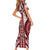 Bula Fiji Vintage Family Matching Short Sleeve Bodycon Dress and Hawaiian Shirt Scarlet Masi Motifs