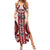 Bula Fiji Vintage Family Matching Summer Maxi Dress and Hawaiian Shirt Scarlet Masi Motifs