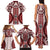 Bula Fiji Vintage Family Matching Tank Maxi Dress and Hawaiian Shirt Scarlet Masi Motifs
