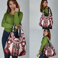 Bula Fiji Vintage Grocery Bag Scarlet Masi Motifs