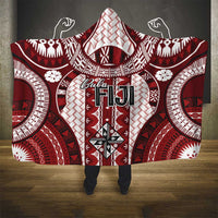 Bula Fiji Vintage Hooded Blanket Scarlet Masi Motifs