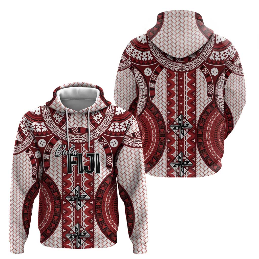 Bula Fiji Vintage Hoodie Scarlet Masi Motifs
