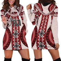 Bula Fiji Vintage Hoodie Dress Scarlet Masi Motifs