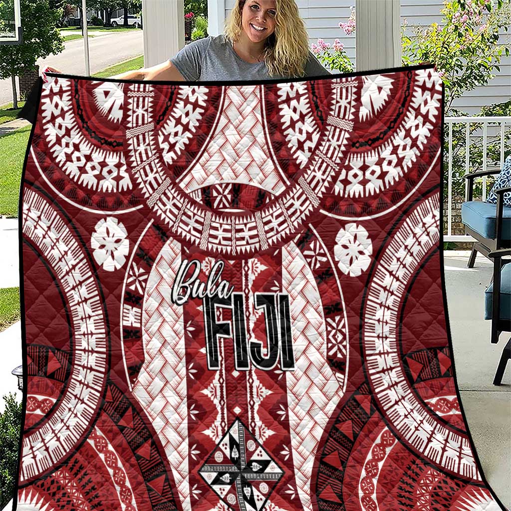 Bula Fiji Vintage Quilt Scarlet Masi Motifs