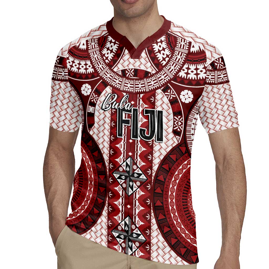 Bula Fiji Vintage Rugby Jersey Scarlet Masi Motifs