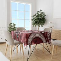 Bula Fiji Vintage Tablecloth Scarlet Masi Motifs