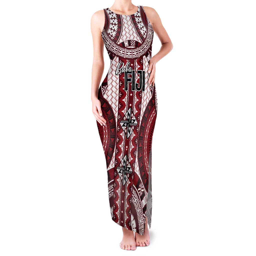 Bula Fiji Vintage Tank Maxi Dress Scarlet Masi Motifs
