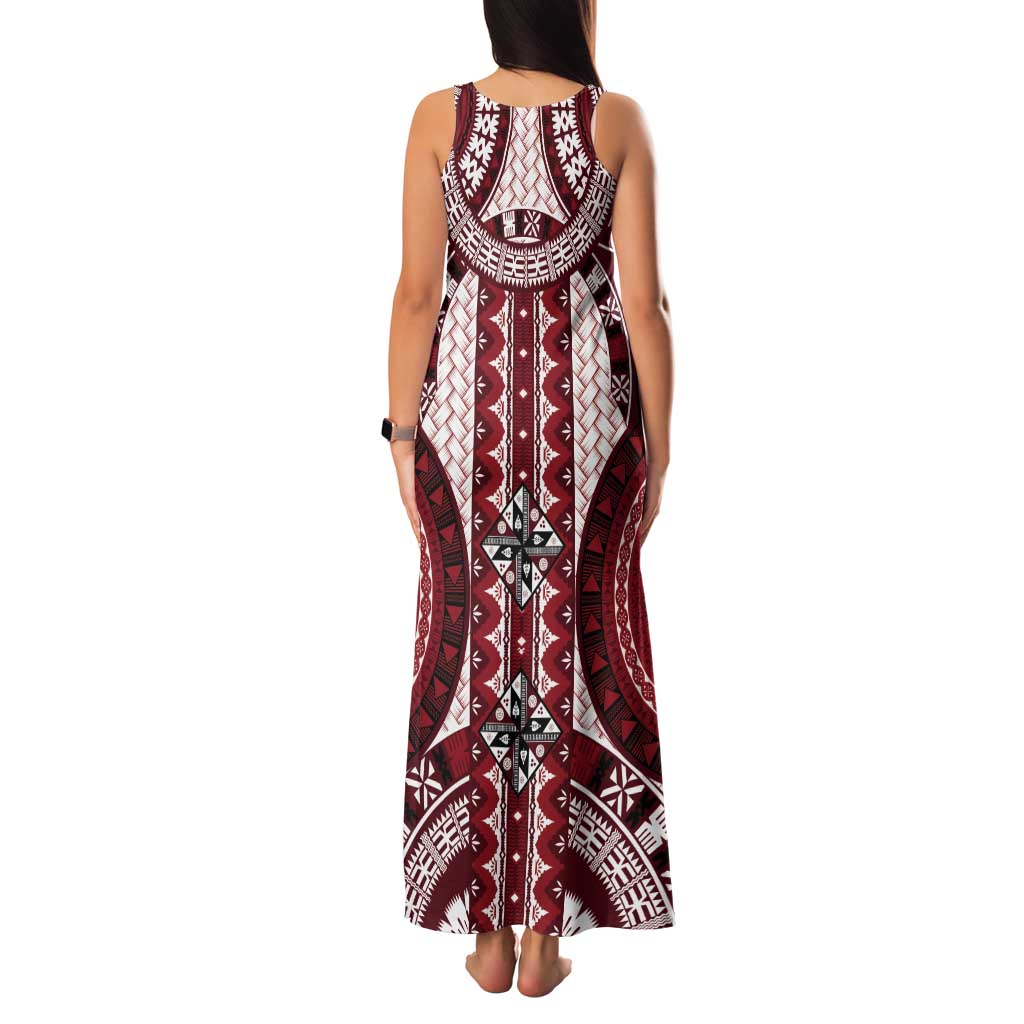 Bula Fiji Vintage Tank Maxi Dress Scarlet Masi Motifs