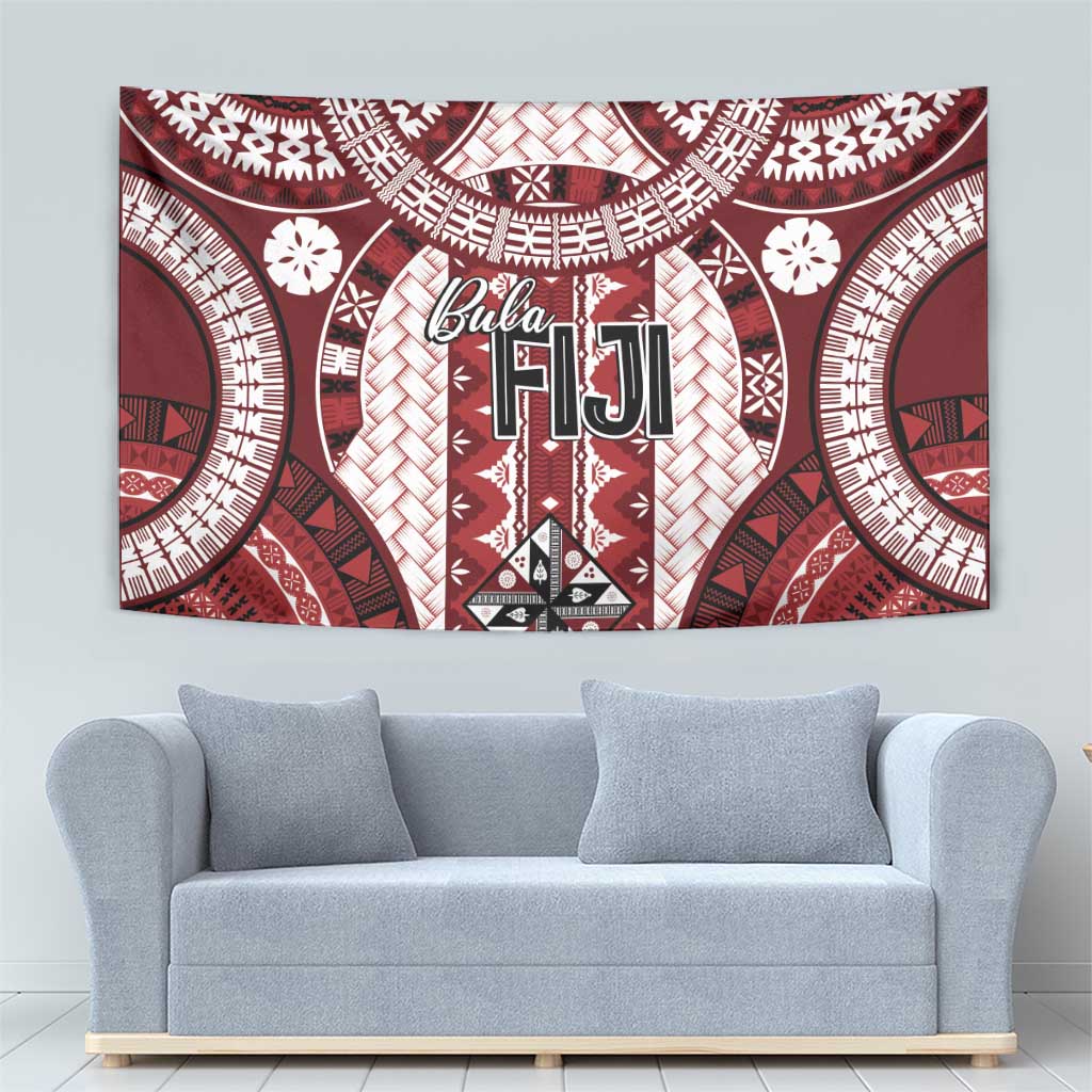 Bula Fiji Vintage Tapestry Scarlet Masi Motifs