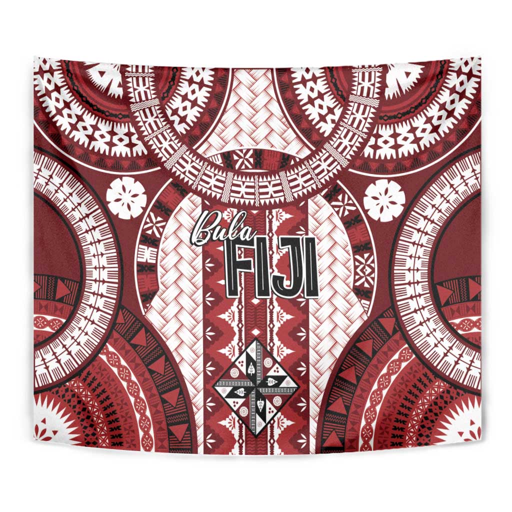 Bula Fiji Vintage Tapestry Scarlet Masi Motifs