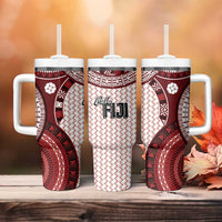 Bula Fiji Vintage Tumbler With Handle Scarlet Masi Motifs