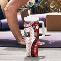 Bula Fiji Vintage Tumbler With Handle Scarlet Masi Motifs