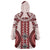 Bula Fiji Vintage Wearable Blanket Hoodie Scarlet Masi Motifs
