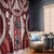 Bula Fiji Vintage Window Curtain Scarlet Masi Motifs