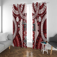 Bula Fiji Vintage Window Curtain Scarlet Masi Motifs