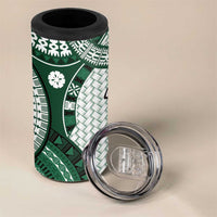 Bula Fiji Vintage 4 in 1 Can Cooler Tumbler Phthalo Green Masi Motifs