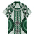 Bula Fiji Vintage Family Matching Mermaid Dress and Hawaiian Shirt Phthalo Green Masi Motifs