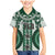 Bula Fiji Vintage Family Matching Mermaid Dress and Hawaiian Shirt Phthalo Green Masi Motifs