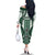 Bula Fiji Vintage Family Matching Off The Shoulder Long Sleeve Dress and Hawaiian Shirt Phthalo Green Masi Motifs
