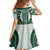 Bula Fiji Vintage Family Matching Short Sleeve Bodycon Dress and Hawaiian Shirt Phthalo Green Masi Motifs
