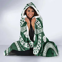 Bula Fiji Vintage Hooded Blanket Phthalo Green Masi Motifs