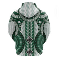 Bula Fiji Vintage Hoodie Phthalo Green Masi Motifs