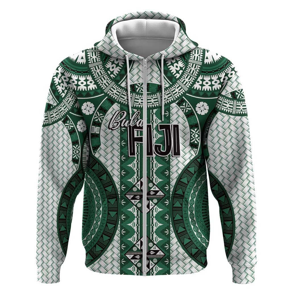 Bula Fiji Vintage Hoodie Phthalo Green Masi Motifs