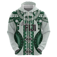 Bula Fiji Vintage Hoodie Phthalo Green Masi Motifs
