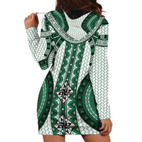 Bula Fiji Vintage Hoodie Dress Phthalo Green Masi Motifs