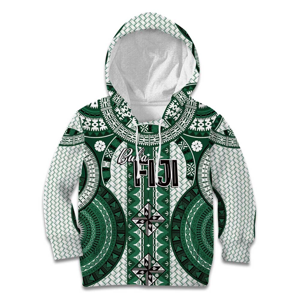 Bula Fiji Vintage Kid Hoodie Phthalo Green Masi Motifs