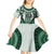 Bula Fiji Vintage Kid Short Sleeve Dress Phthalo Green Masi Motifs