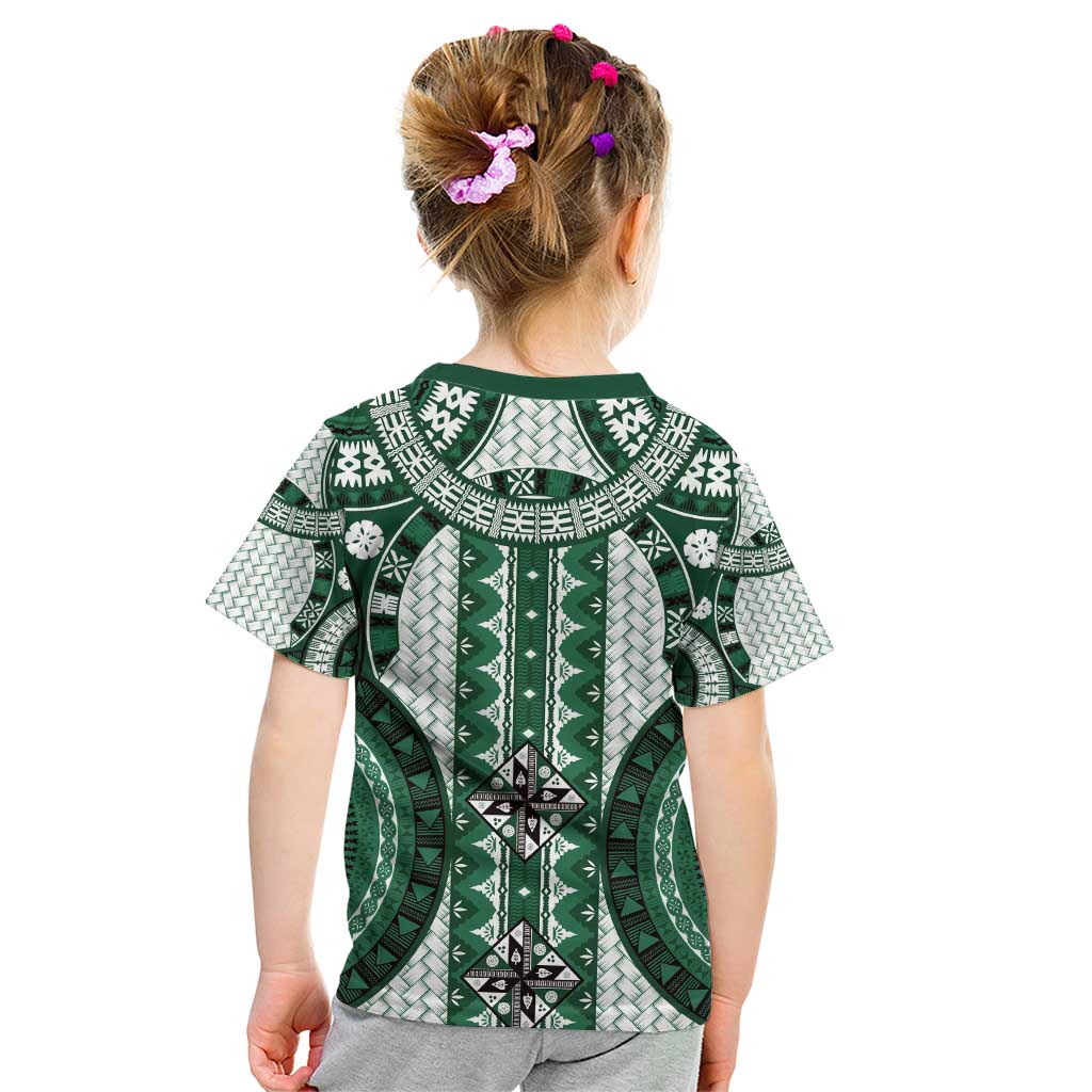 Bula Fiji Vintage Kid T Shirt Phthalo Green Masi Motifs