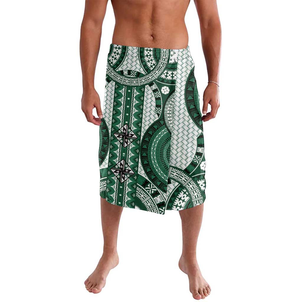 Bula Fiji Vintage Lavalava Phthalo Green Masi Motifs