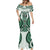 Bula Fiji Vintage Mermaid Dress Phthalo Green Masi Motifs