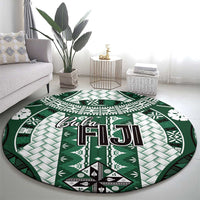 Bula Fiji Vintage Round Carpet Phthalo Green Masi Motifs
