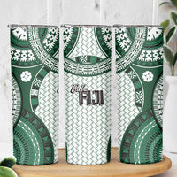 Bula Fiji Vintage Skinny Tumbler Phthalo Green Masi Motifs