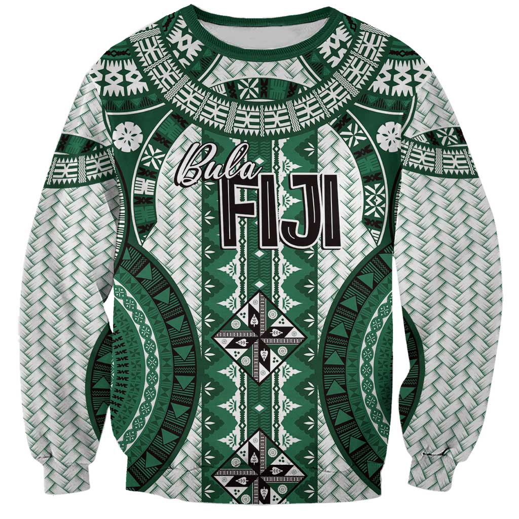 Bula Fiji Vintage Sweatshirt Phthalo Green Masi Motifs