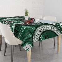 Bula Fiji Vintage Tablecloth Phthalo Green Masi Motifs