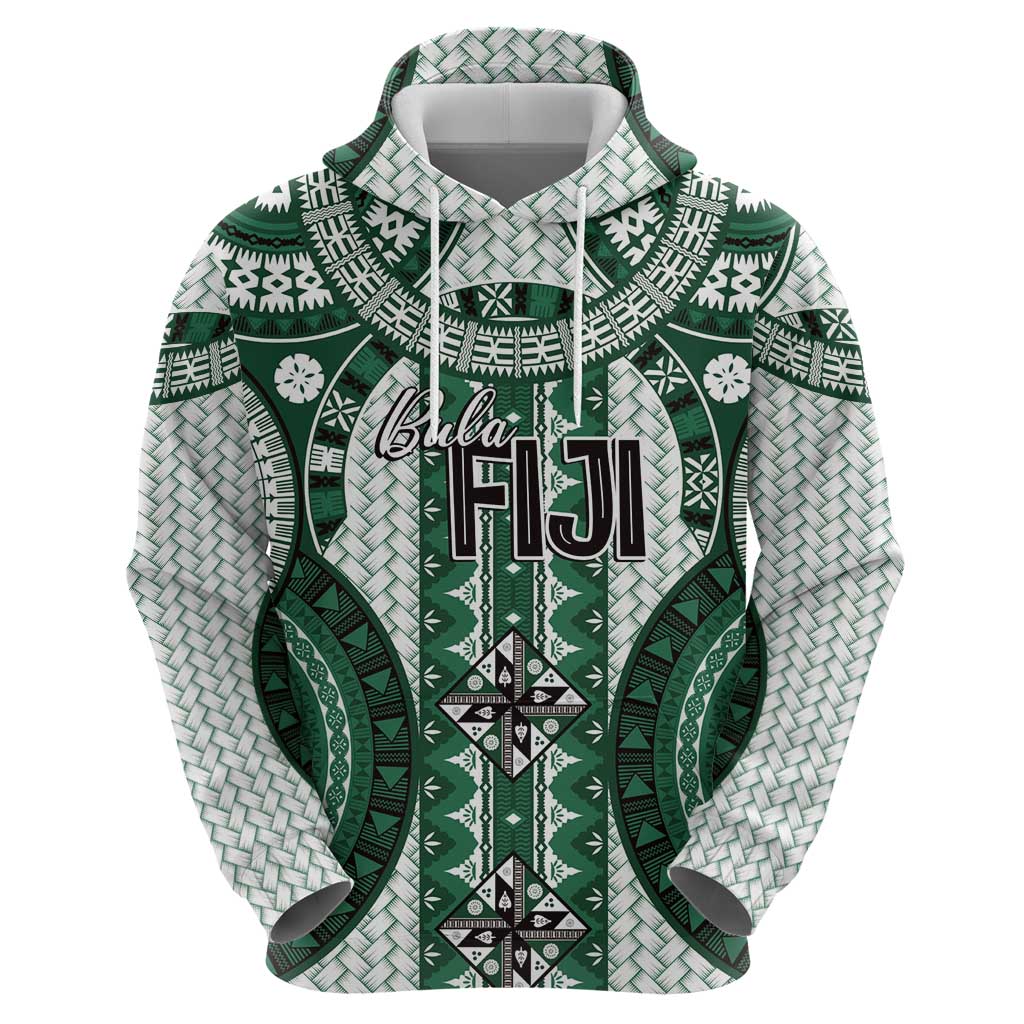Bula Fiji Vintage Zip Hoodie Phthalo Green Masi Motifs