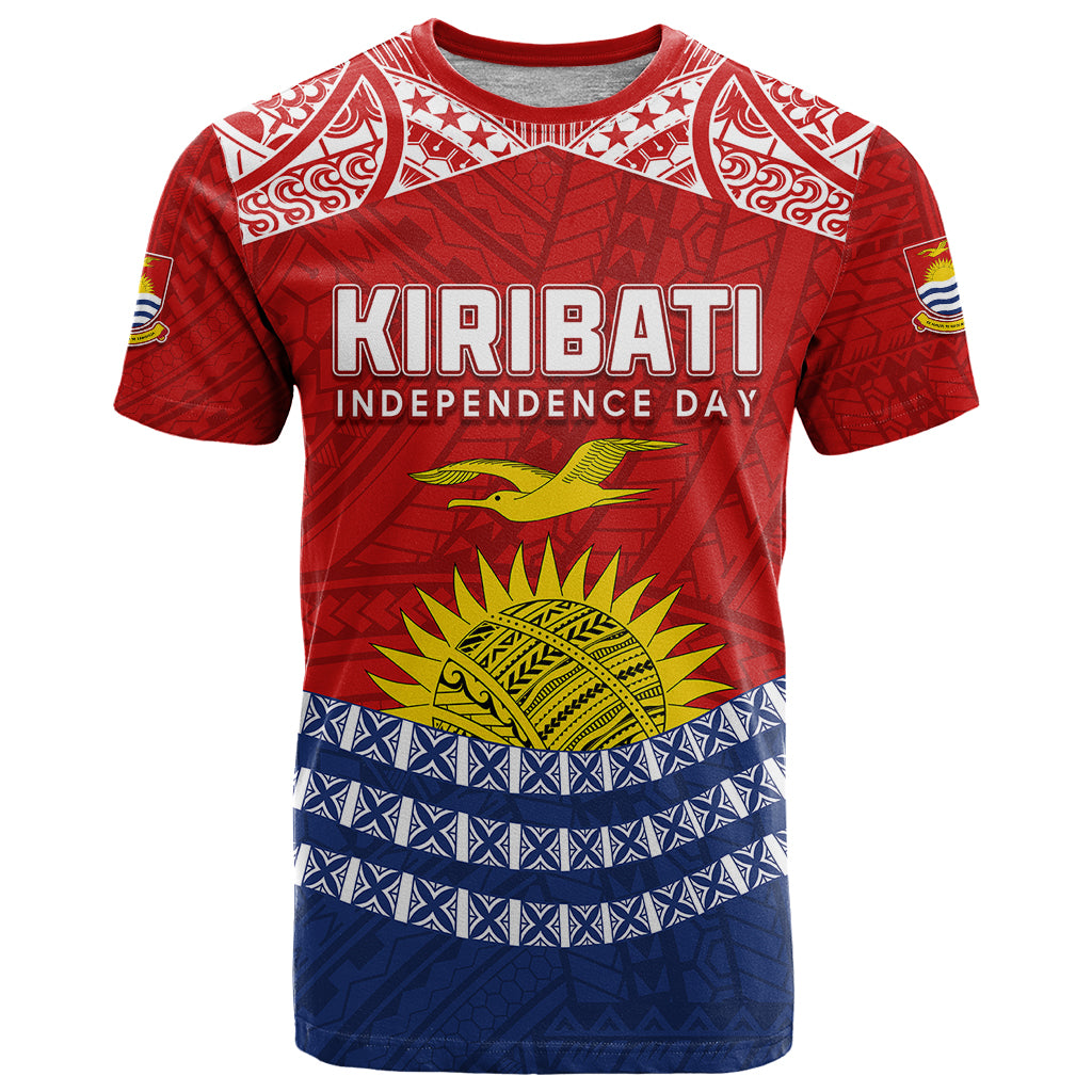 Custom Kiribati Independence Day T Shirt Flag Style 44th Anniversary LT7 Red - Polynesian Pride